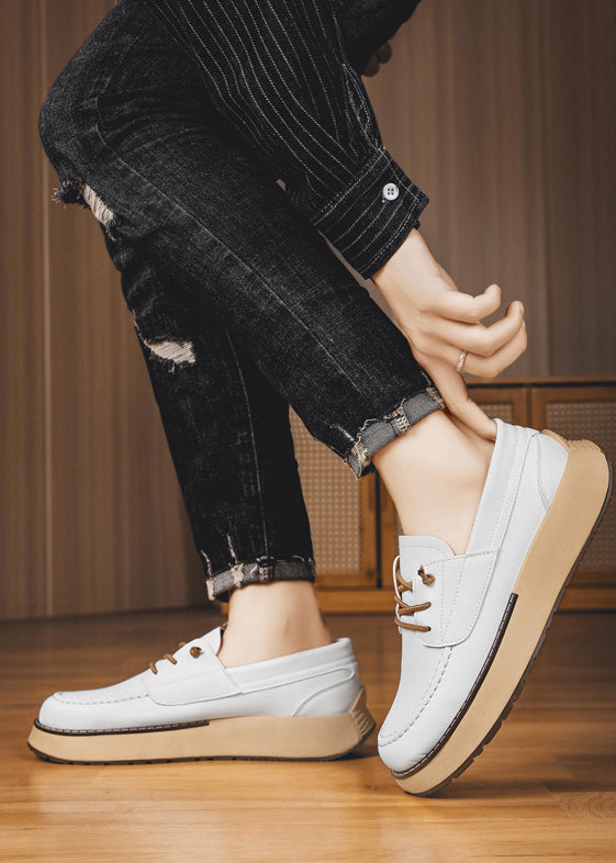 Men’s Thick-Soled Slip-On Loafers — British Style Business Shoes