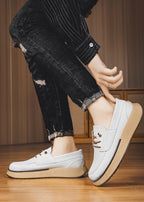 Men’s Thick-Soled Slip-On Loafers — British Style Business Shoes