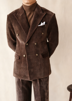 Naples Double-Breasted Corduroy Suit Jacket for Men – Winter Business & Casual Italian Lapel