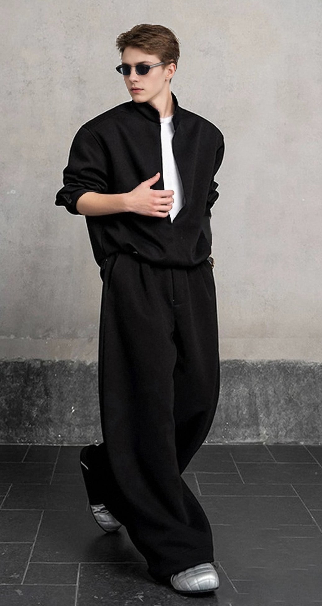 Layered-Look Casual Sweatshirt Set