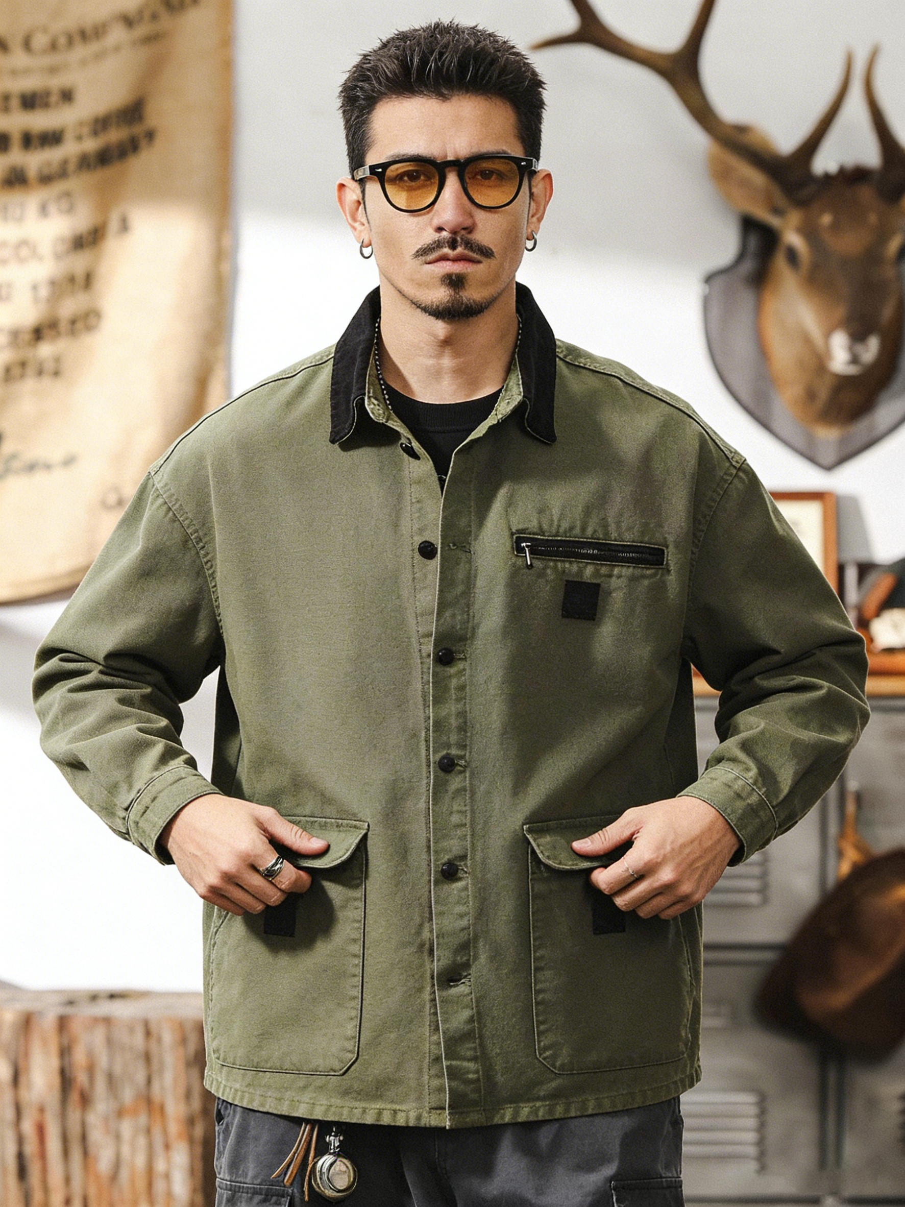 Men's Casual Workwear Overshirt Jacket