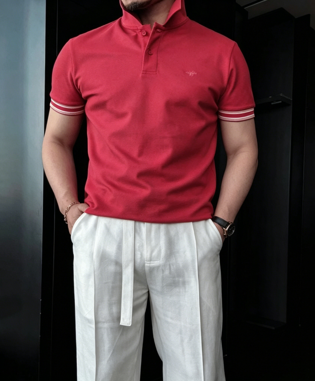 Men's High-Quality Breathable Little Bee Embroidered Polo Shirt