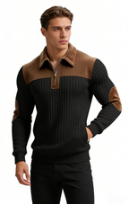 Men’s Half-Zip Lapel Pullover Sweatshirt