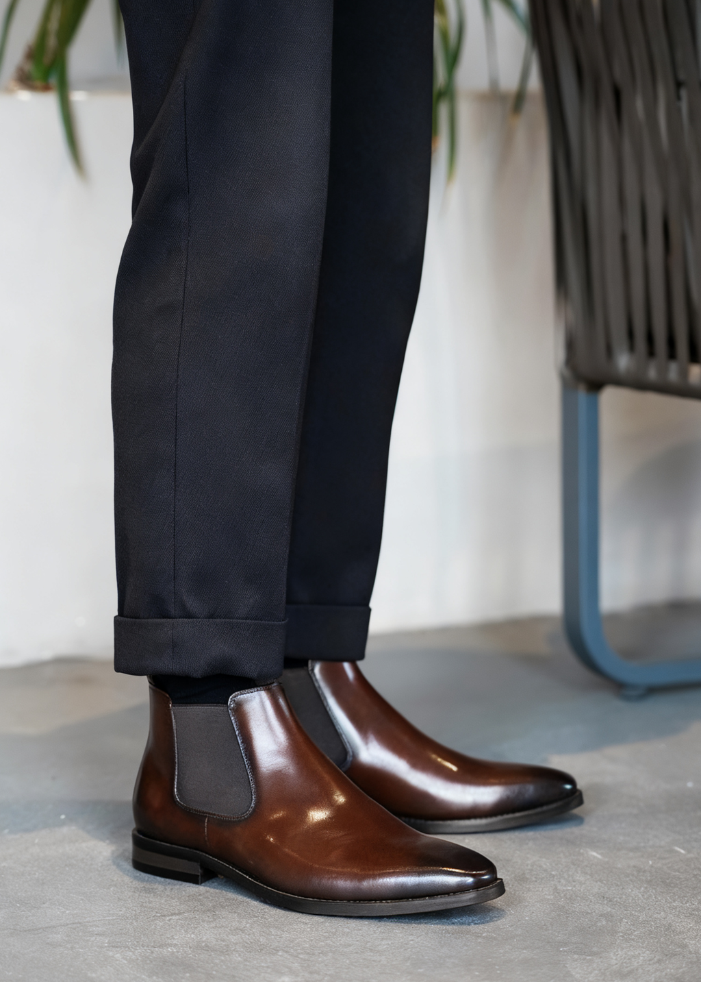 Vintage Handmade Chelsea Boots – British Leather Ankle Boots for Men