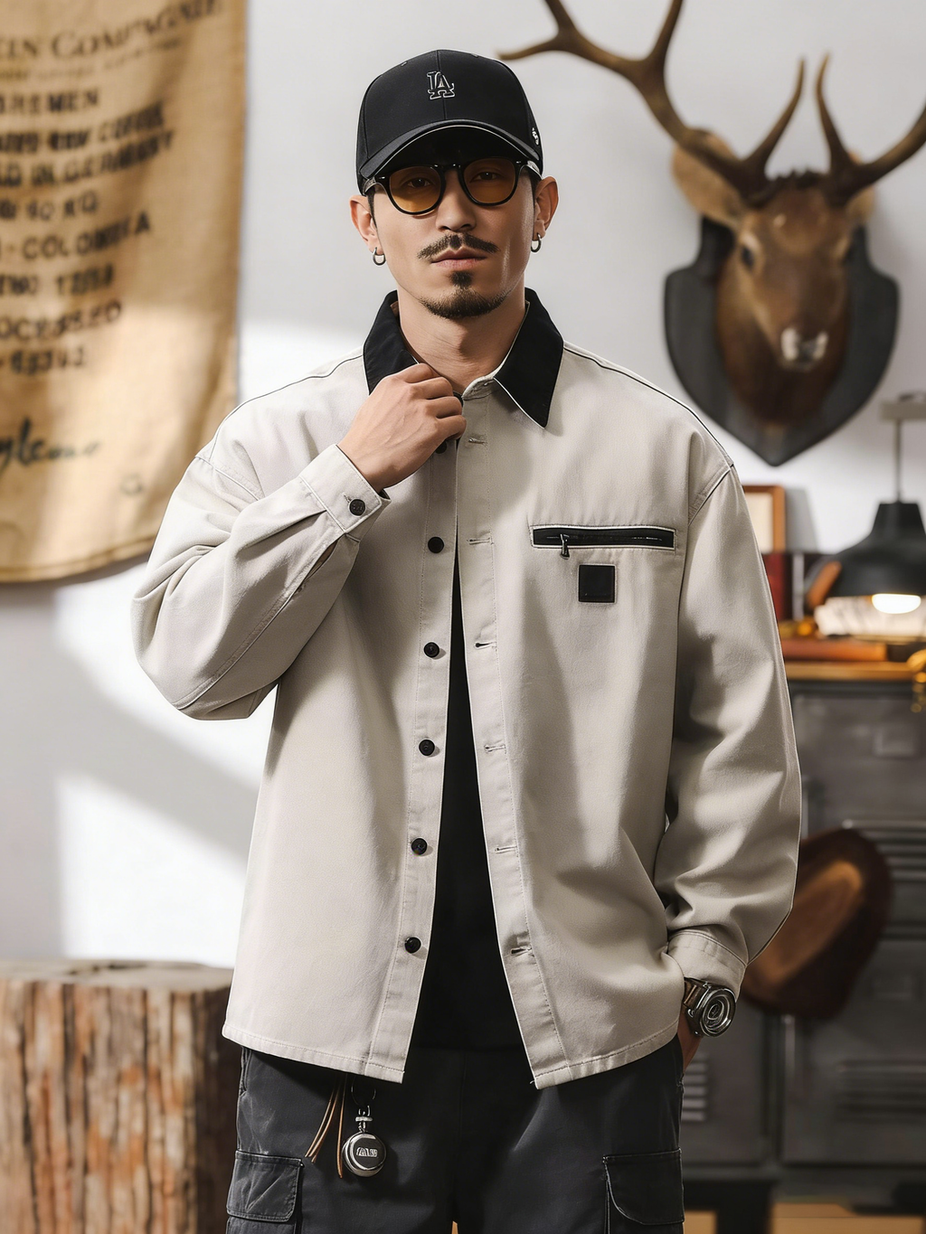 Men's Casual Workwear Overshirt Jacket