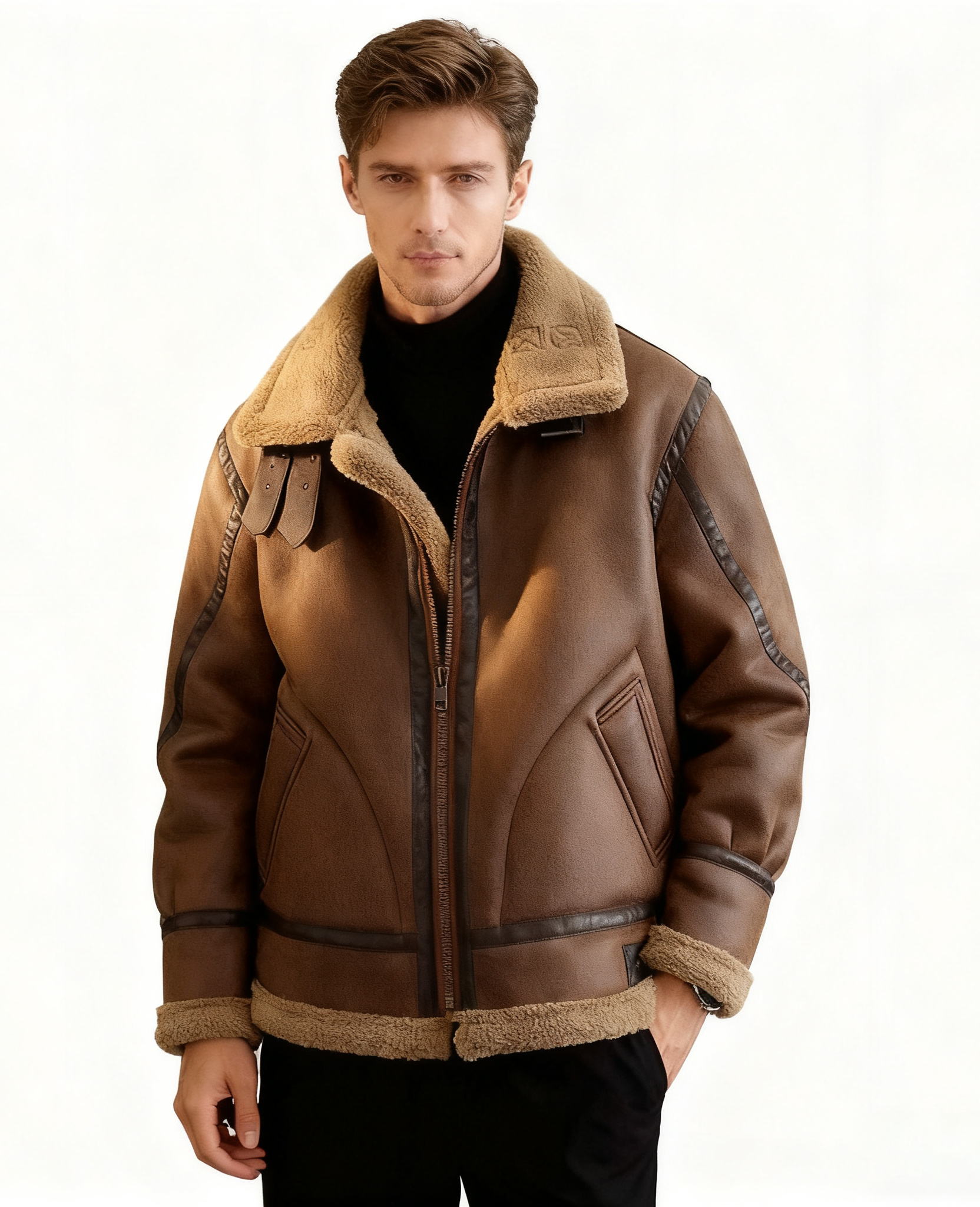 Lamb Shearling Suede Jacket