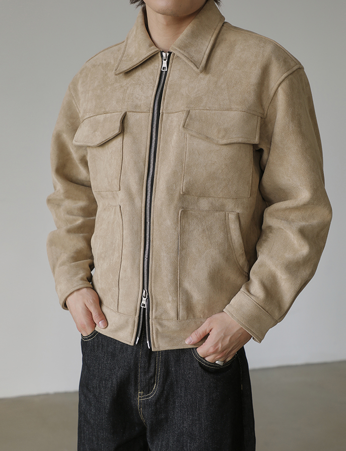 Suede Multi-Pocket Casual Jacket
