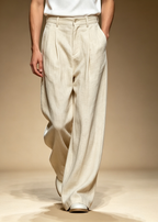 Men's Old Money Linen Wide Leg Trousers | Breathable Casual Pants