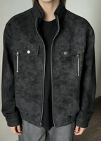 Men’s Casual Moto-Style Faux Leather Jacket – Stand Collar Spring/Autumn Trend Coat