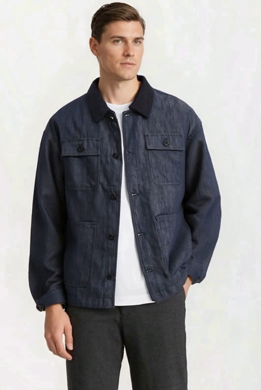 Denim Blue Utility Workwear Jacket
