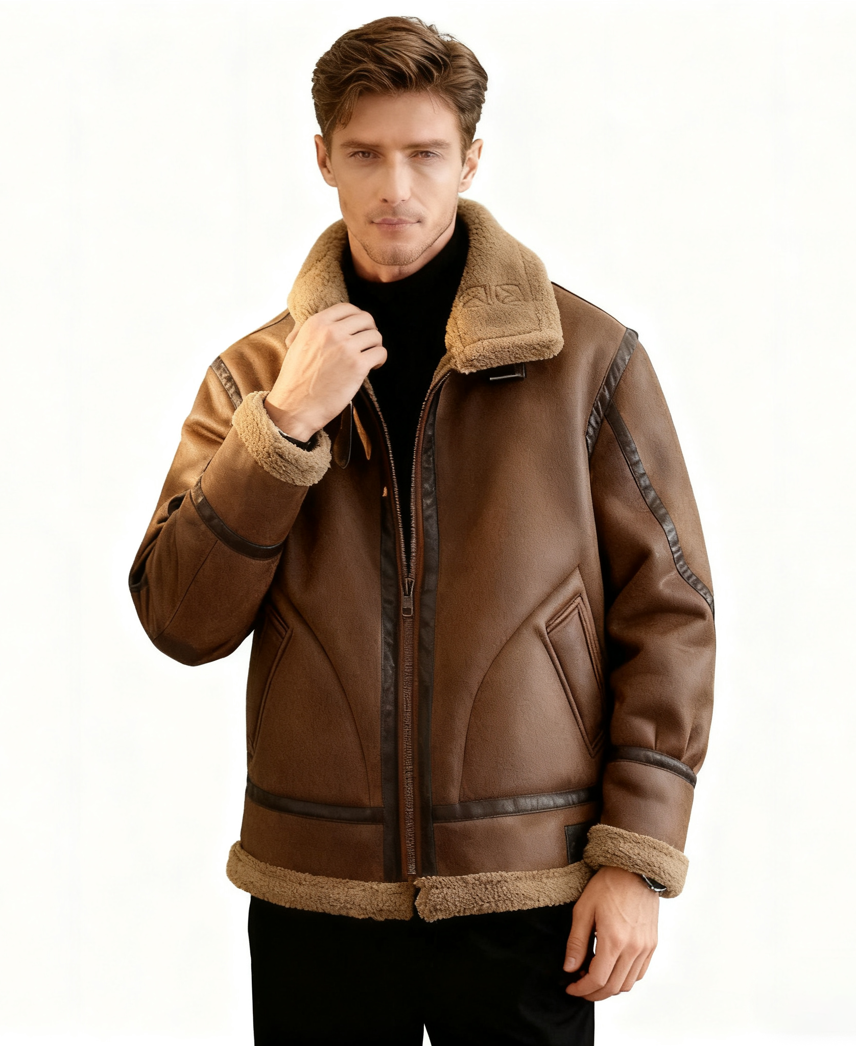 Lamb Shearling Suede Jacket