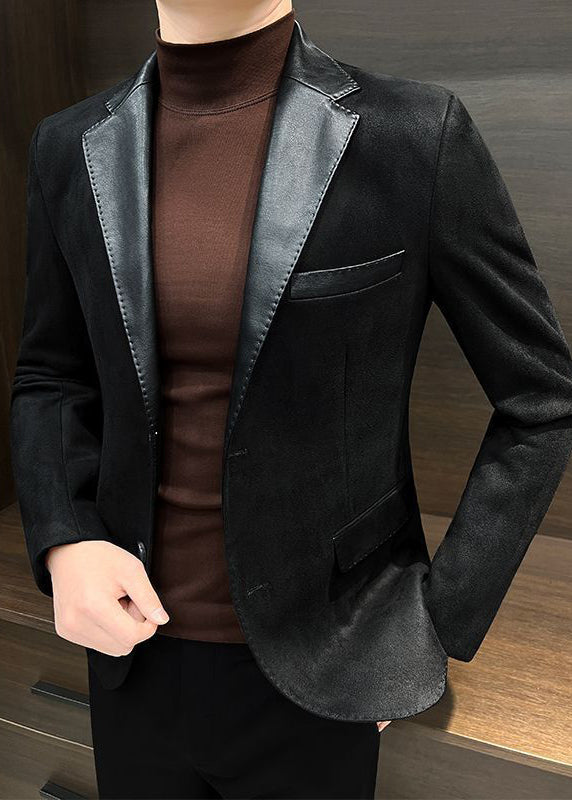 Men’s Suede-Look Casual Blazer – Luxe Autumn & Winter Street Elegance