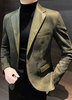 Men’s Suede-Look Casual Blazer – Luxe Autumn & Winter Street Elegance