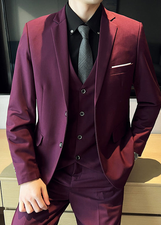 Men’s Classic Business Suit Set — Single Blazer / 2-Piece / 3-Piece Formal Wedding Outfit