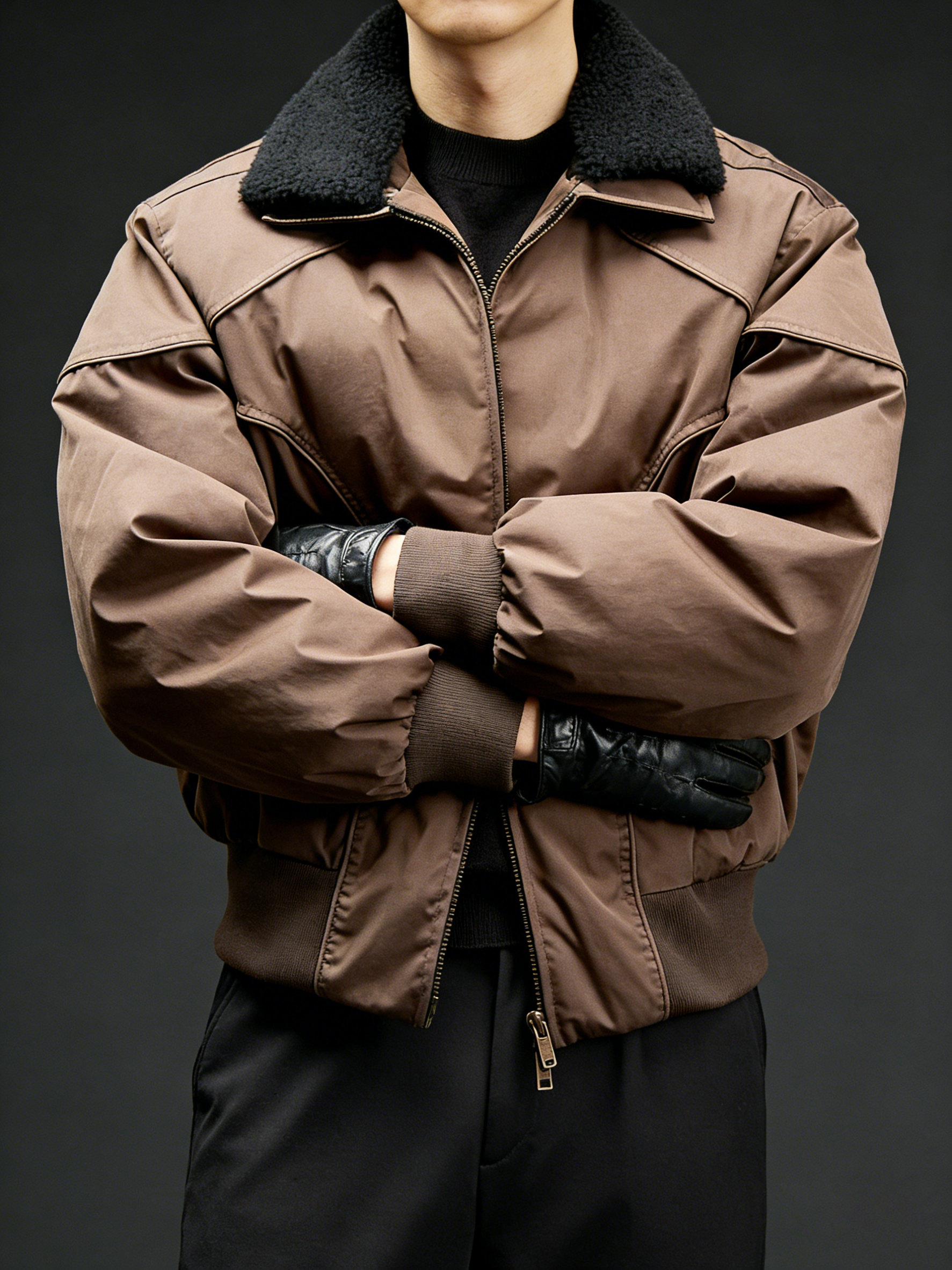 Vintage Lapel Warm Flight Jacket