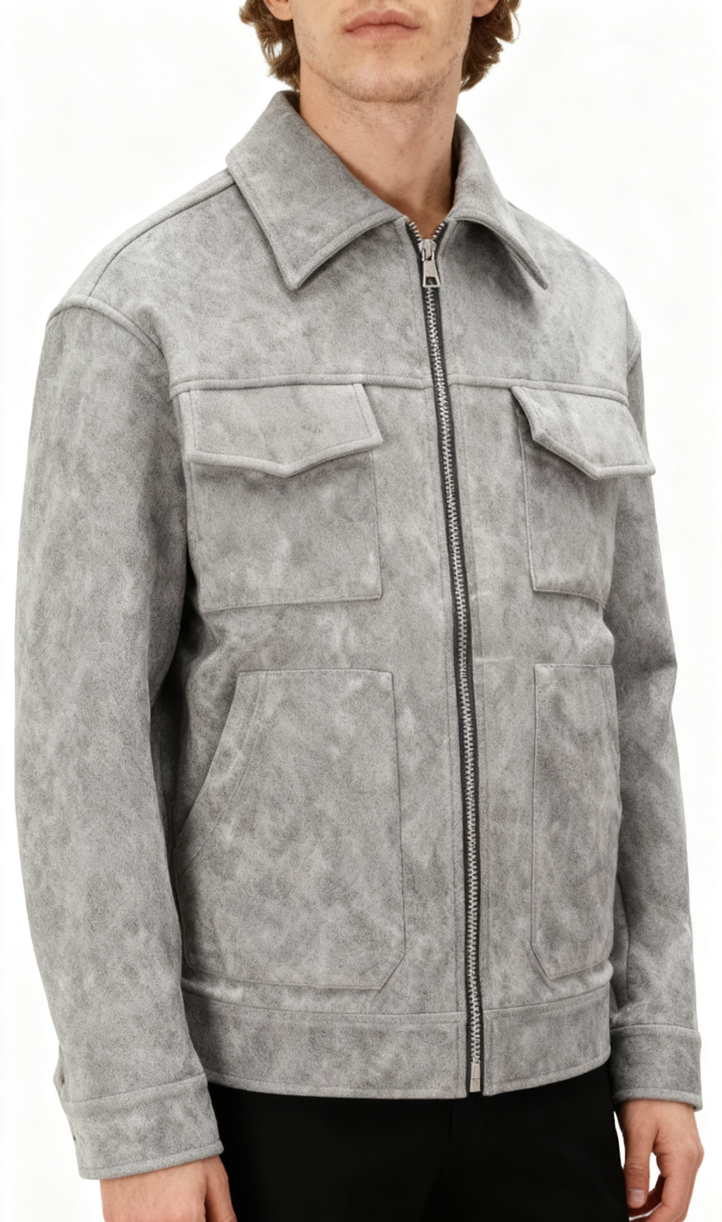 Suede Multi-Pocket Casual Jacket