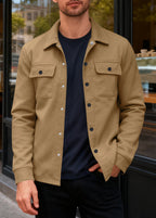 Men's Heavyweight Fleece-Lined Shacket – European Fit Tailored Winter Jacket