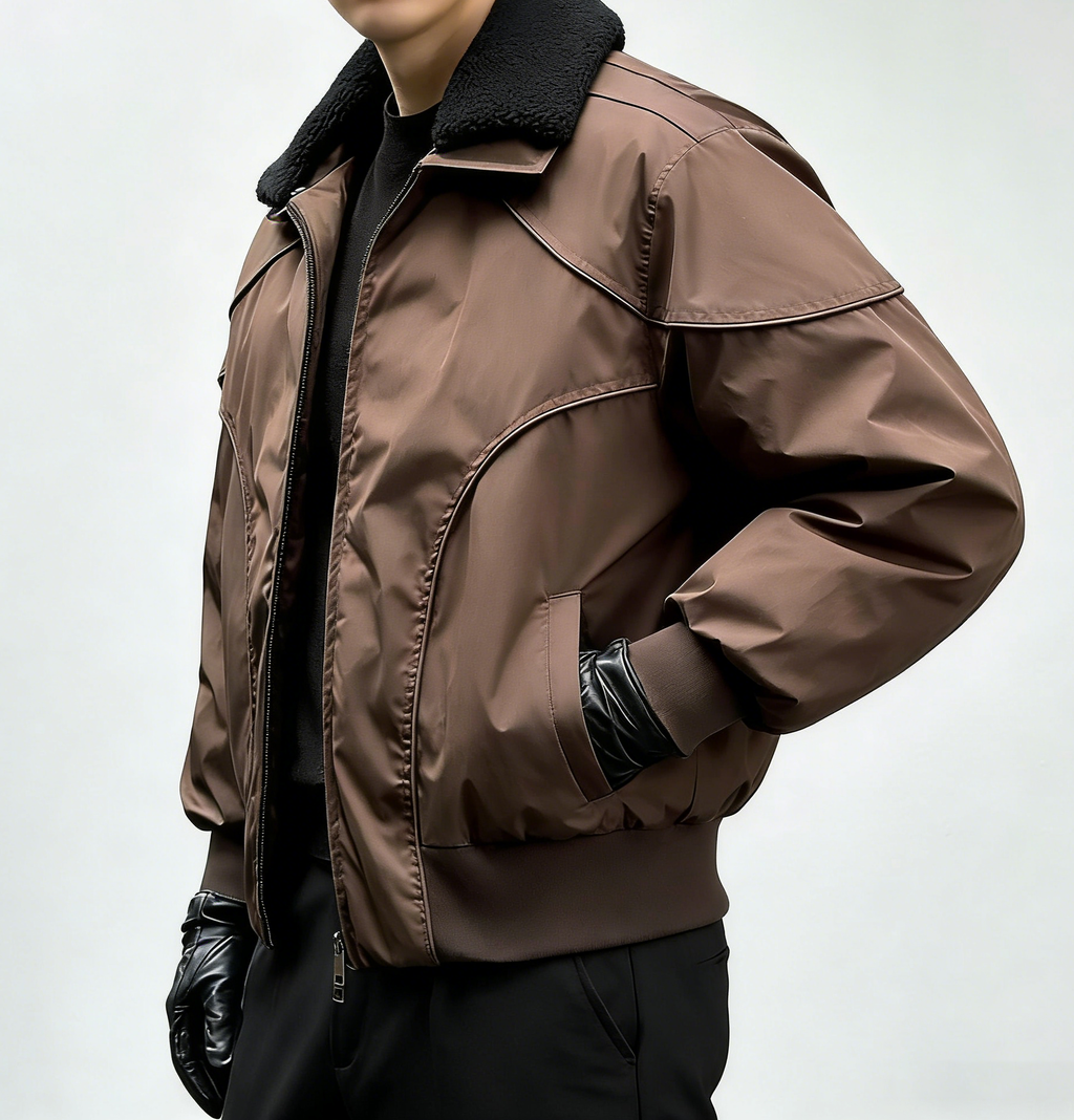 Vintage Lapel Warm Flight Jacket