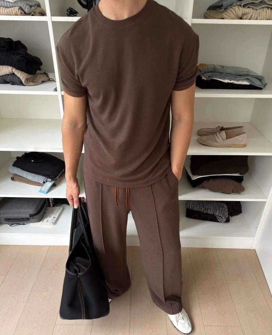 Men's Crewneck Comfortable Casual Short-Sleeve Set