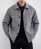 Solid Color Wool Blend Jacket