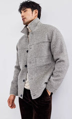 Solid Color Wool Blend Jacket