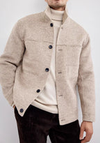 Solid Color Wool Blend Jacket