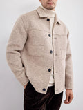 Solid Color Wool Blend Jacket