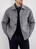 Solid Color Wool Blend Jacket