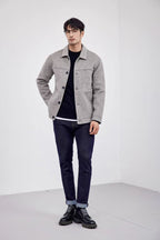 Solid Color Wool Blend Jacket