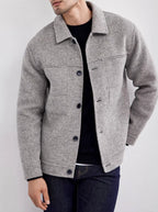 Solid Color Wool Blend Jacket