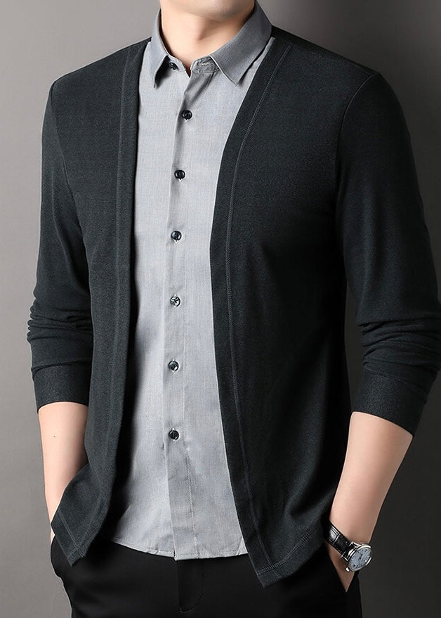 Men's Fake Two-Piece Sweater Shirt