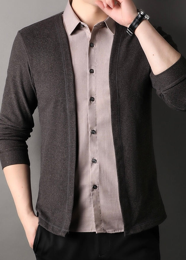 Men's Fake Two-Piece Sweater Shirt