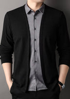 Men's Fake Two-Piece Sweater Shirt