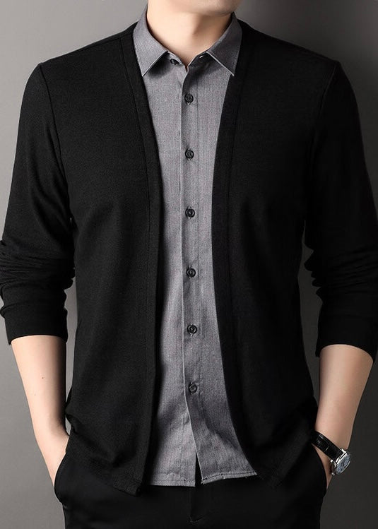 Men's Fake Two-Piece Sweater Shirt