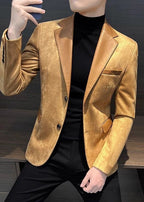 Men’s Suede-Look Casual Blazer – Luxe Autumn & Winter Street Elegance