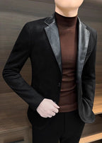 Men’s Suede-Look Casual Blazer – Luxe Autumn & Winter Street Elegance