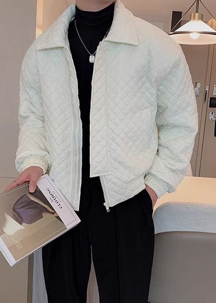 Men’s Quilted Collar Cotton Jacket — Winter Premium Short Puffer, Lightweight Luxe Moto-Style Coat