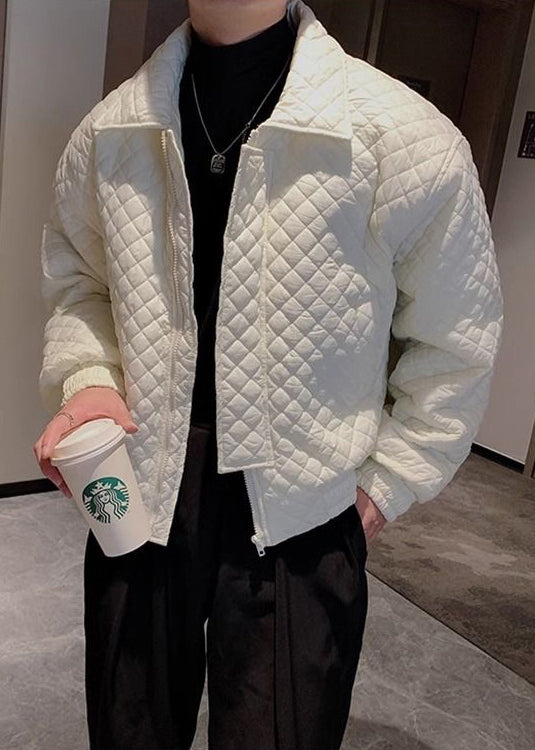 Men’s Quilted Collar Cotton Jacket — Winter Premium Short Puffer, Lightweight Luxe Moto-Style Coat