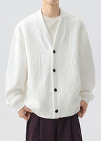 Men’s Double-Layer Cable Knit Cardigan Jacket – Casual Smart Streetwear Outerwear