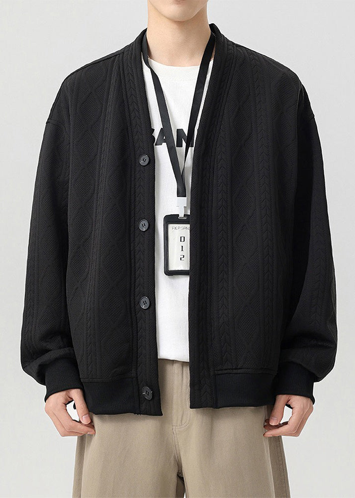 Men’s Double-Layer Cable Knit Cardigan Jacket – Casual Smart Streetwear Outerwear