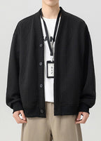 Men’s Double-Layer Cable Knit Cardigan Jacket – Casual Smart Streetwear Outerwear