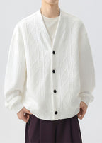 Men’s Double-Layer Cable Knit Cardigan Jacket – Casual Smart Streetwear Outerwear