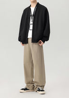 Men’s Double-Layer Cable Knit Cardigan Jacket – Casual Smart Streetwear Outerwear