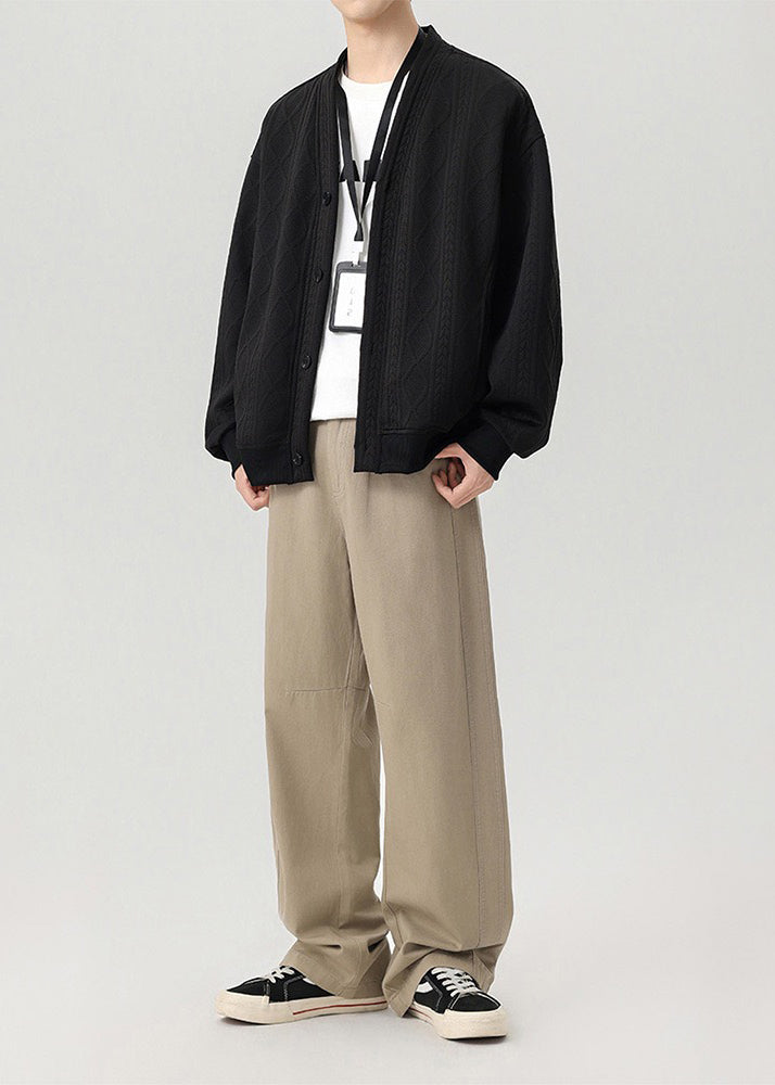 Men’s Double-Layer Cable Knit Cardigan Jacket – Casual Smart Streetwear Outerwear