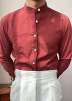 Men's Retro Mandarin Collar Shirt | Summer Resort Casual Style