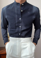 Men's Retro Mandarin Collar Shirt | Summer Resort Casual Style