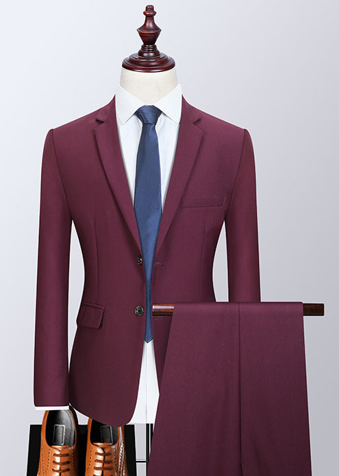 Men’s Classic Business Suit Set — Single Blazer / 2-Piece / 3-Piece Formal Wedding Outfit