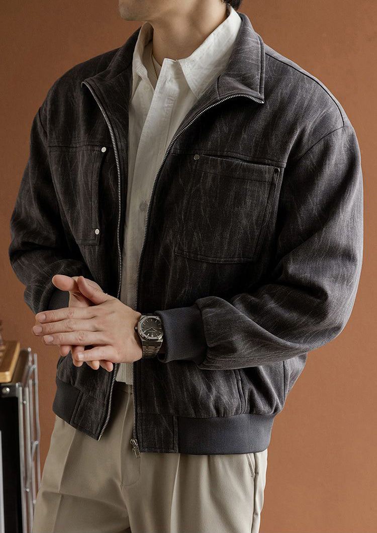 Retro Stand Collar Casual Jacket