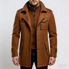 Men’s Winter Wool Blend Double‑Collar Overcoat – Business & Everyday Cold‑Weather Coat