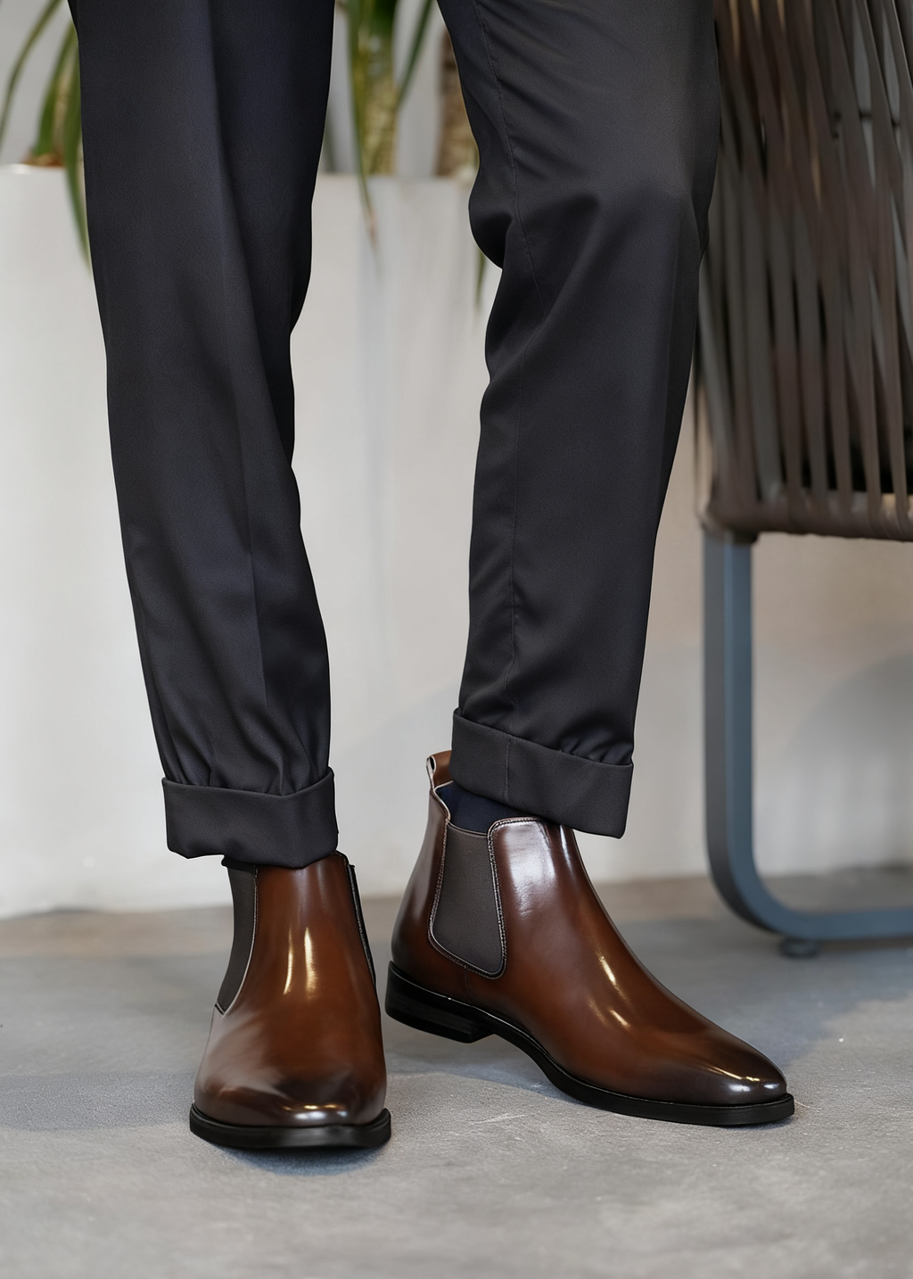 Vintage Handmade Chelsea Boots – British Leather Ankle Boots for Men